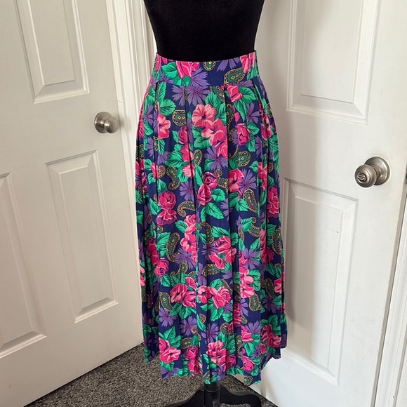 Vintage Midi Skirt with Tropical Print - Picture 1 of 11